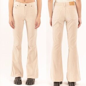 BDG Cream Corduroy Flare Pants High Rise Five Pocket Stretch Womens 28x31